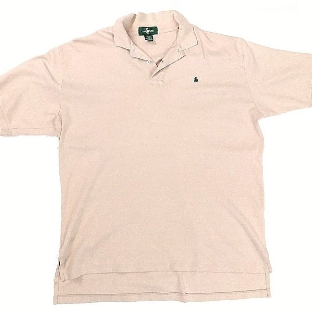 Hunt Club Men's Beige 100% Cotton Golf Polo